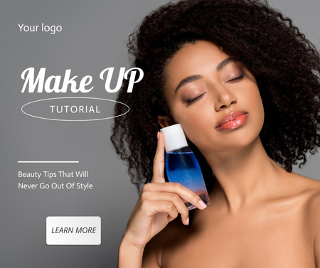 Makeup Tutorial Ad Facebook Design Template