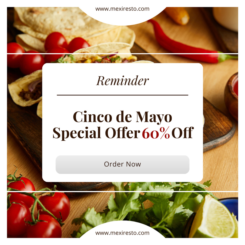 Cinco de Mayo Special Offer for Food Instagram Πρότυπο σχεδίασης