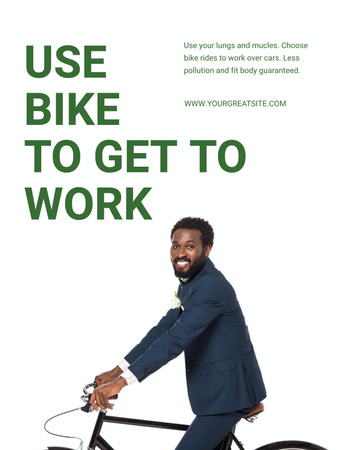 Plantilla de diseño de Concepto de bicicleta ecológica para trabajar Poster 36x48in 