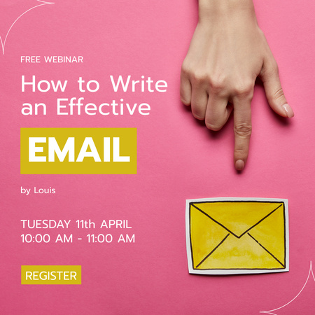 Webinar on Learning to Write Emails Instagram Design Template