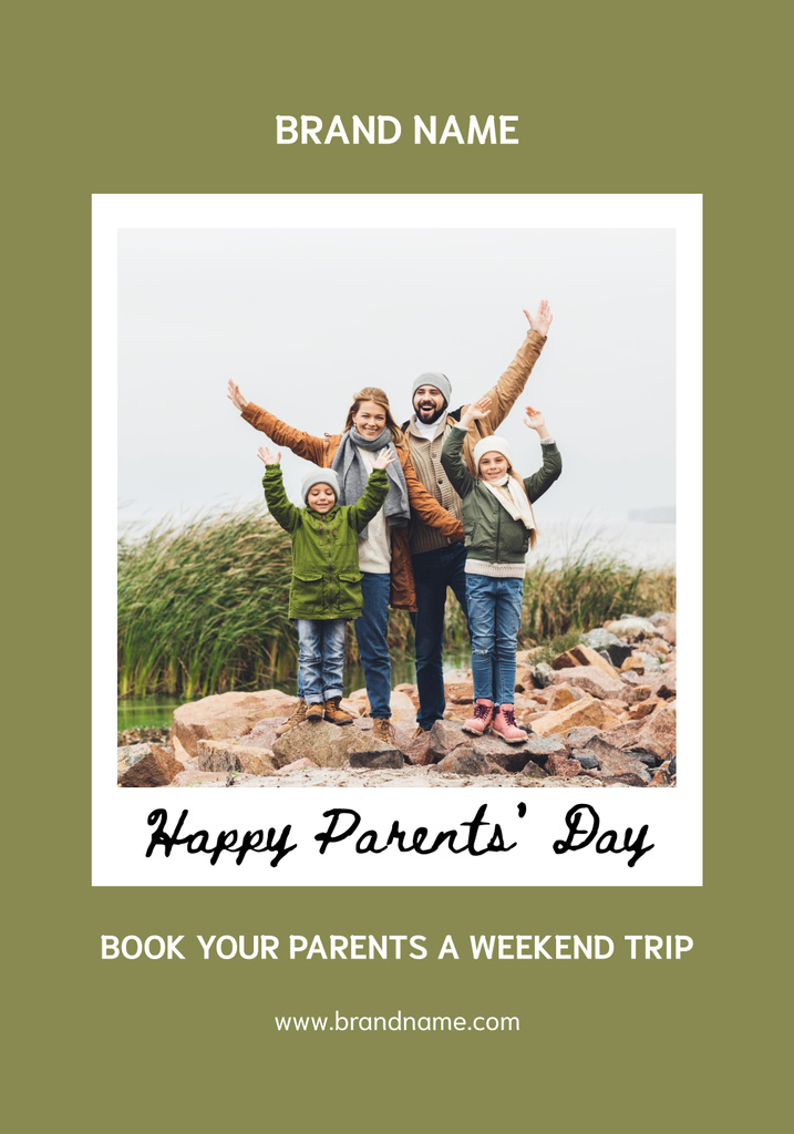 Parents Day Tour Advertisement on Green Poster 28x40in – шаблон для дизайна