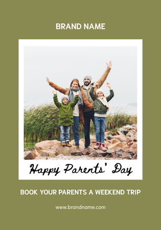 Реклама туру до Дня батьків на Green Poster 28x40in – шаблон для дизайну