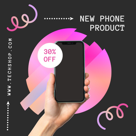 Discount Offer for New Smartphone Model Instagram AD tervezősablon