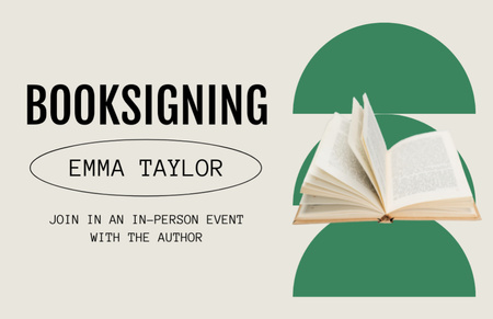 Book Signing Announcement Flyer 5.5x8.5in Horizontal Design Template