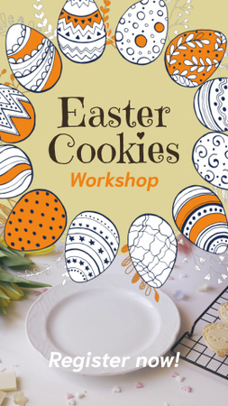 Announcement Of Cookies For Easter Workshop Instagram Video Story Design Template