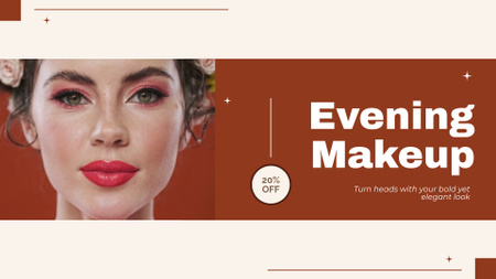Platilla de diseño Elegant And Evening Makeup With Discount Offer Full HD video