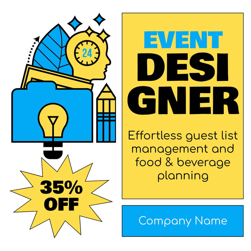 Designvorlage Event Management and Planning Services für Instagram AD