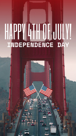 Happy Independence Day with Bridge View TikTok Video Design Template