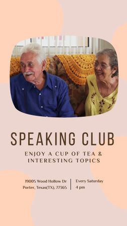 Age-friendly Speaking Club Announcement Instagram Video Story tervezősablon