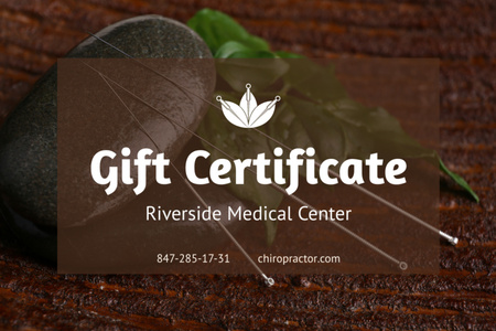 Plantilla de diseño de oferta procedimiento de acupuntura Gift Certificate 