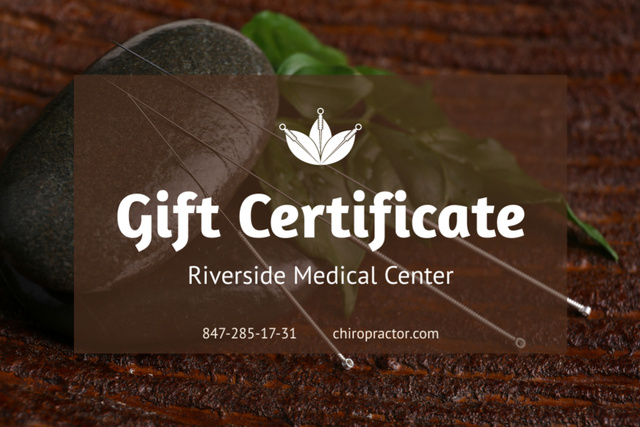 Designvorlage Acupuncture Procedure Offer für Gift Certificate