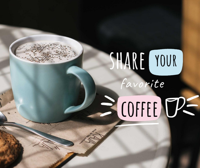 Cup of hot Coffee Facebook Design Template