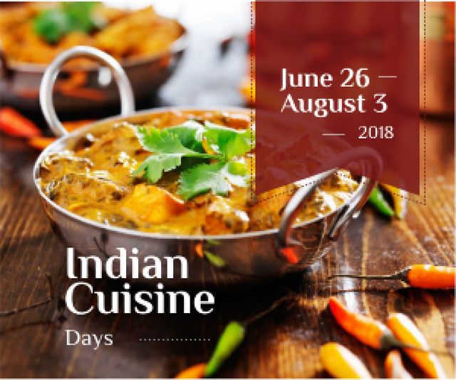 Plantilla de diseño de advertisement of Indian cuisine days Medium Rectangle 