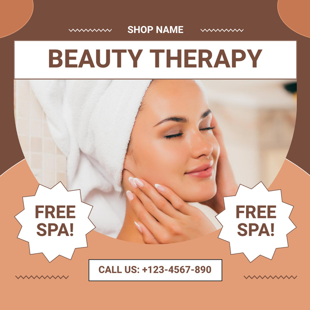 Beauty Therapy in Tanning Salon Instagram AD – шаблон для дизайну