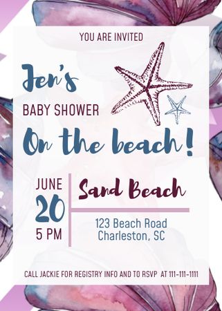 Cherished Baby Shower Party Announcement Invitation Design Template