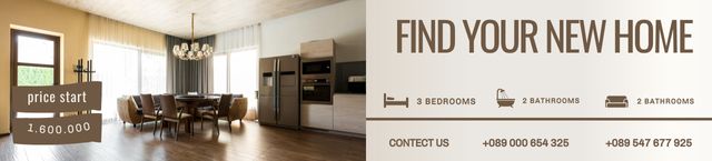 Szablon projektu Valuable Real Estate Agency Offer With Modern Flat Interior Ebay Store Billboard