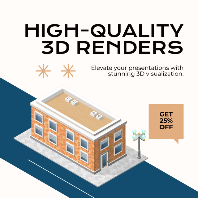 Template di design Offer of High-Quality Renders with Discount Instagram AD
