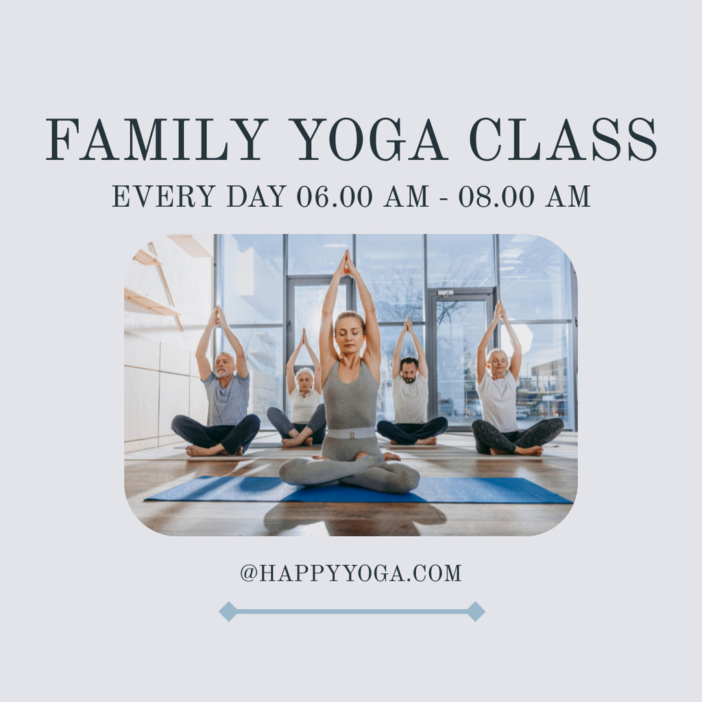 Designvorlage Family Yoga Classes Announcement für Instagram