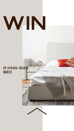 Cozy Bedroom in white colors Instagram Story Modelo de Design