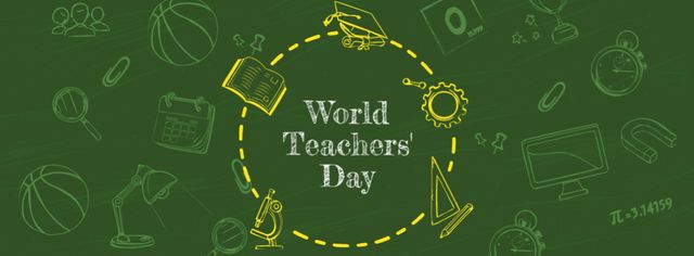 World Teachers' Day Announcement Facebook cover – шаблон для дизайну