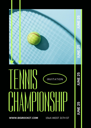 Tennis Championship Announcement Invitation Design Template