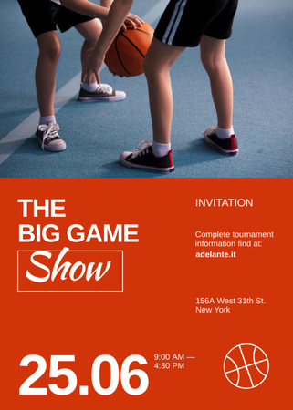 Basketball Big Game Announcement Invitation tervezősablon