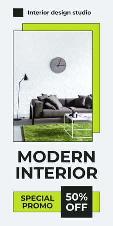 Designvorlage Ad of Stylish Minimalistic Interior für Graphic