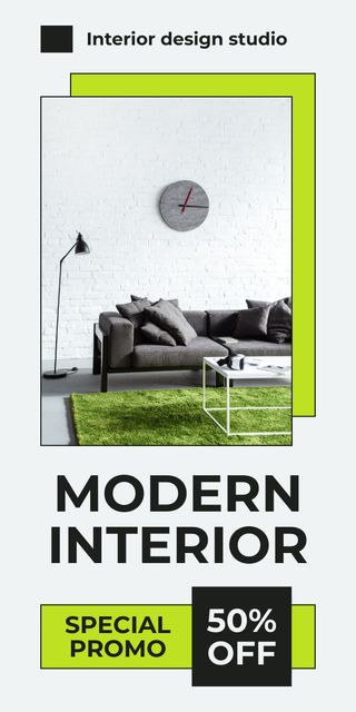 Ad of Stylish Minimalistic Interior Graphic Modelo de Design