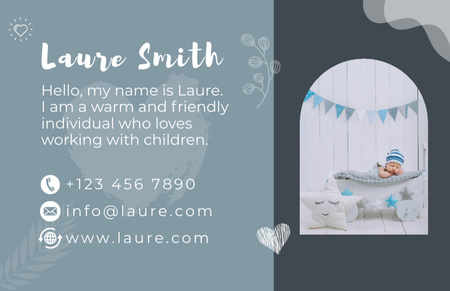 Babysitting Services Offer Business Card 85x55mm Design Template