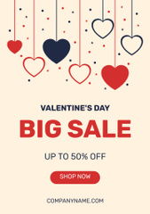 Valentine's Day Sale Offer With Hearts