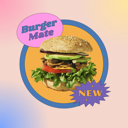 Yummy Burger Ad Animated Post Design Template