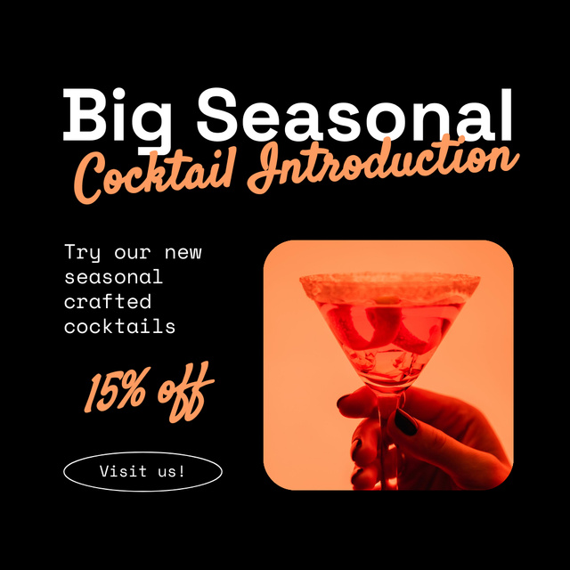 Ontwerpsjabloon van Instagram van Big Seasonal Cocktail Introduction