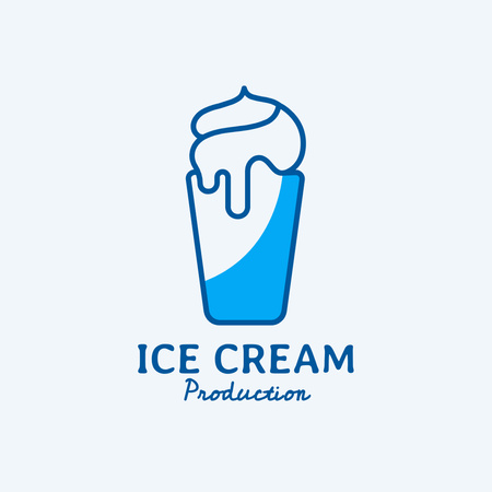 Illustration of Yummy Ice Cream Logo tervezősablon