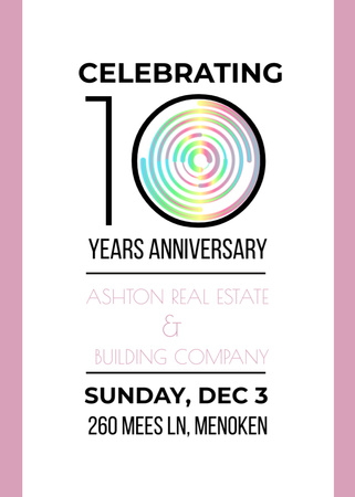 Celebrating company 10 years Anniversary Invitation Design Template