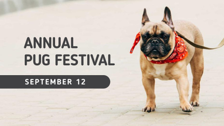 francia bulldog az utcán FB event cover tervezősablon