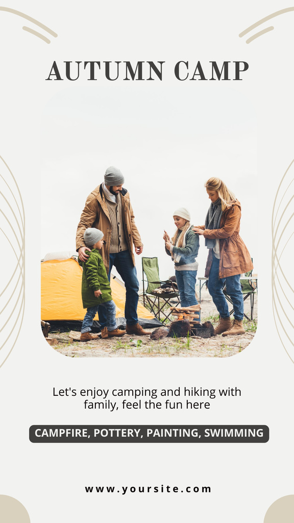 Ontwerpsjabloon van Instagram Story van Autumn Camp with Family