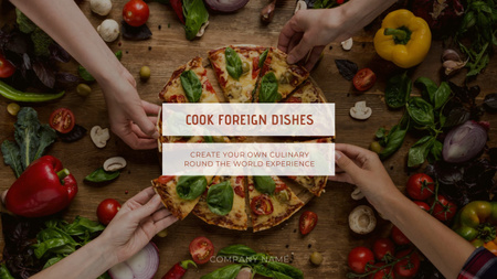 Pizza and Tomatoes on Table Youtube Design Template