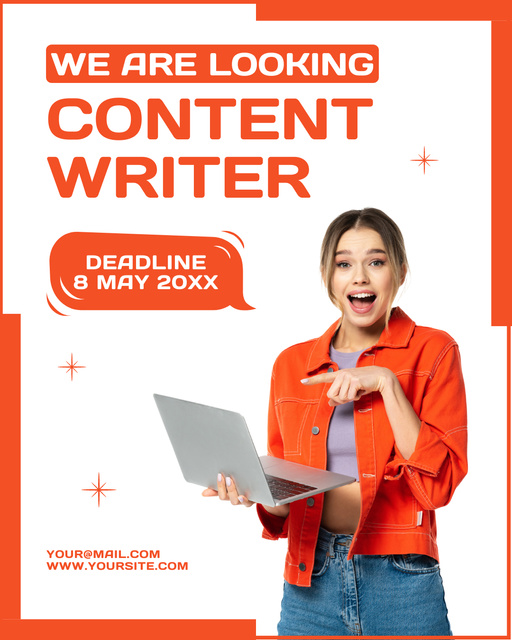 Looking for Exciting Content Writer Instagram Post Verticalデザインテンプレート
