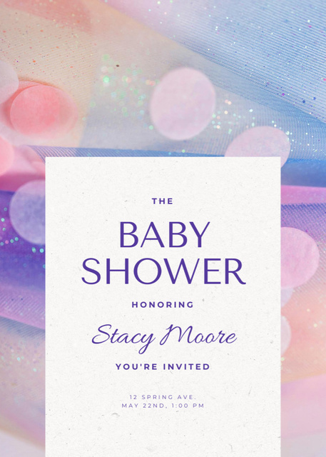 Enchanting Baby Shower Event Announcement With Watercolor Illustration Invitation Šablona návrhu