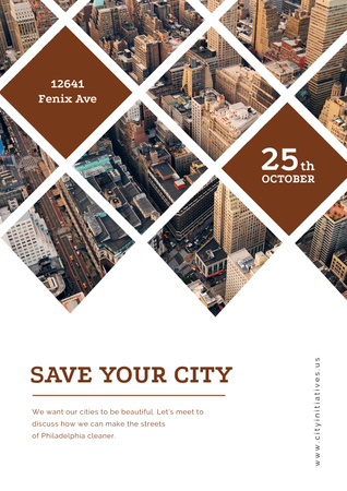 Save your city event announcement Poster Design Template