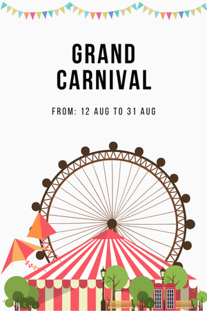 Announcement of Grand Carnival Pinterest Πρότυπο σχεδίασης