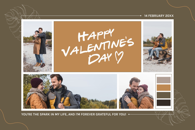 Festive Vibe Of Valentine's Day Together Mood Board Design Template