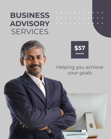 Business Advisory Services Ad Instagram Post Vertical Design Template