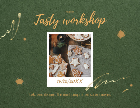 Cookies Baking Workshop Announcement Invitation 13.9x10.7cm Horizontal Modelo de Design
