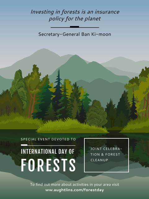 Forests Preservation and Eco Initiatives Poster USデザインテンプレート