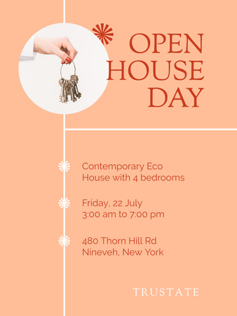 Open House Day With Description Poster US Design Template