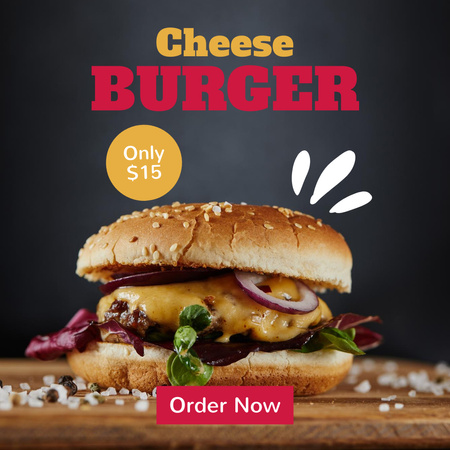 Platilla de diseño Special Offer of Yummy Cheese Burger Instagram