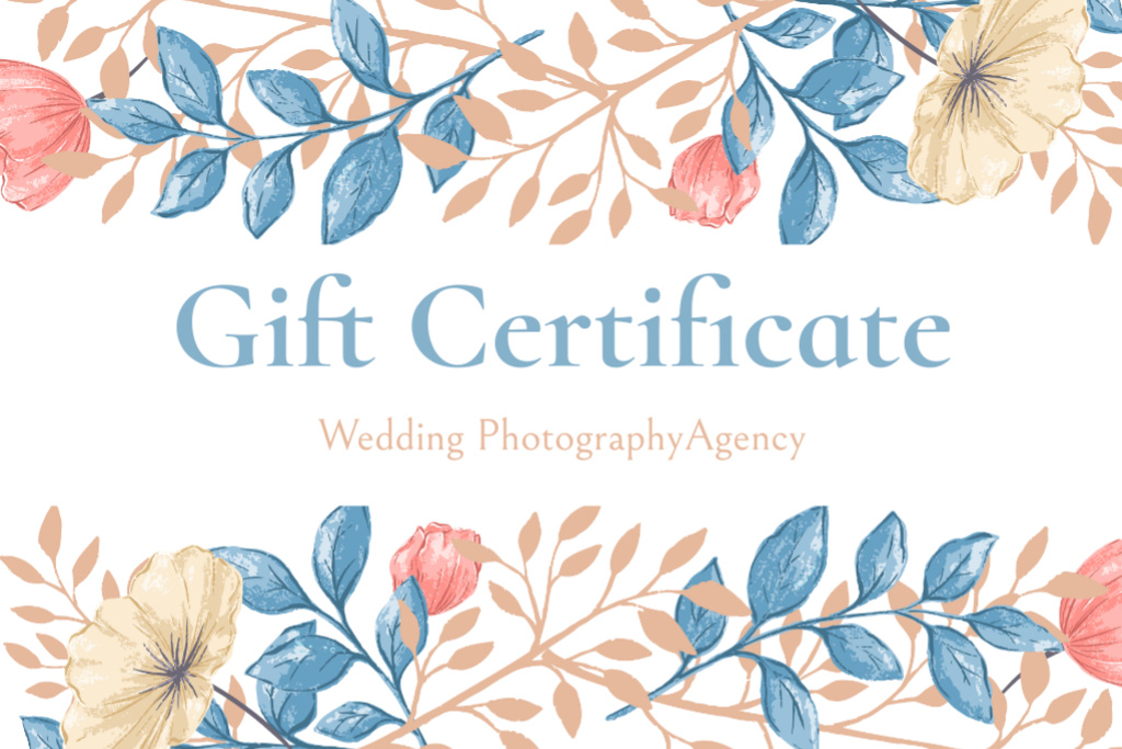 Wedding Photography Agency Ad Gift Certificate Πρότυπο σχεδίασης