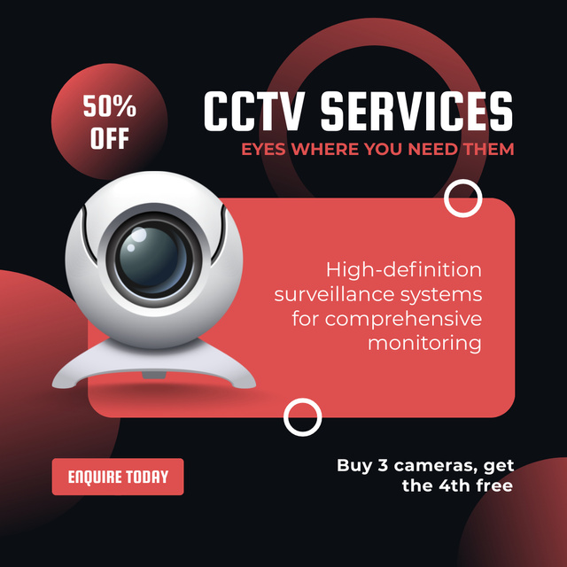 Sale of CCTV Systems LinkedIn post Design Template