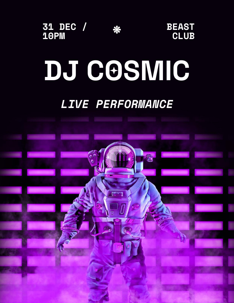 Template di design Exclusive Party Announcement in Neon Light Flyer 8.5x11in